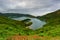 One of the most beautiful lagoons on the island of Sao Miguel in the Azores, Portugal. Breathtaking natural landscape in the backg