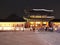 One of the night-lit gates of Gyeongbokgung Palace in Seoul