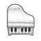 One octave small piano sketch raster illustration