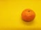 one orange object on a yellow background looks fresh