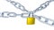 One Padlock Lock Four Metallic Chains in Infinite Rotation