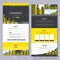 One page website design with yellow city scene