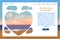 One page of website related to vacation trips and tours. Vector template with text and tourist landmarks ifor travel and