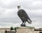 One of a pair of bald eagle sculptures at the entrance to the Veteran`s Memorial Park, Ennis, Texas