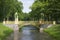 One of the pair of Chinese bridge in Alexander Park summer day. Tsarskoye Selo