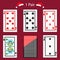 One pair playing card poker combination. illustration eps 10. On a red background. To use for design, registration, the web