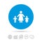 One-parent family with two children sign icon.