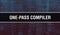 One-pass compiler with Digital java code text. One-pass compiler and Computer software coding vector concept. Programming coding