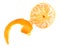 One peeled fruit of orange tangerine