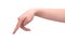 One person& x27;s hand points the index finger at object to draw attention. Gestures and body language. The concept of