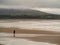 One person on a sandy Strandhill beach county Sligo, Atlantic ocean,