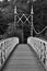 One of pictures of swing bridge at victoria park in black and white.