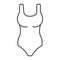 One piece swimsuit thin line icon, swim and fashion, swimwear sign, vector graphics, a linear pattern on a white