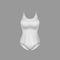 One piece woman swimsuit. Realistic girl beach apparel, swimwear clothes. White sleeveless bodysuit