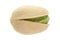 One pistachio isolated on white background close-up macro