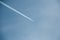 One plane leaves contrails trace
