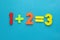 One plus two equals three.