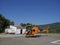 One of the Protecao Civil Organisation AS350 Eurocopter Helicopters on the helipad of the the remote Hill top town of Monchique.