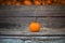 One pumpkin in the old truck. Close up