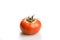 One realistic looking tomato lying isolated in a white background