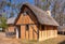 One of the replica houses in historic Jamestowne, VA, USA