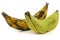 One ripe and one unripe baking banana (plantain)