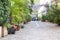 One of the romantic courtyards in the East of Paris, France