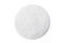 One round cotton cosmetic pad on white