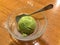 One scoop of matcha green tea ice cream