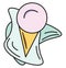 One scoop of straberry ice cream, icon icon