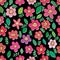 One serious flower flower doodle colorful seamless pattern