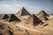 One of the Seven Wonders of the World is the Pyramid of Cheops pyramids in the desert, generative AI.