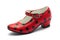 One Sevillian flamenco dancing shoeRed shoe with black dots