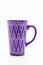 One shabby violet cup on a white background