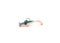 One shad jig head hard bait lure with sharp hook isolated on white background