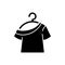 One shoulder t shirt black glyph icon