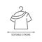 One shoulder t shirt linear icon