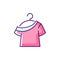 One shoulder t shirt RGB color icon