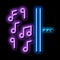 one side of music other half silence neon glow icon illustration