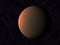 One side shadow of red planet. cosmos sky backgrounds