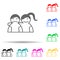 one-sided friendship multi color style icon. Simple glyph, flat vector of conversation and friendship icons for ui and ux, website