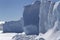 One of the sides of a small table iceberg frozen in Antarctic wa