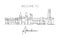 One single line drawing of Aberdeen city skyline, Scotland. Historical town landscape in the world. Best holiday destination wall