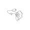 One single line drawing of adorable guppy fish for aquatic logo identity. Rainbow fish mascot concept for fish lover club icon.