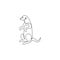 One single line drawing of adorable meerkat for company logo identity. Suricata suricatta animal mascot concept for national zoo