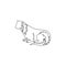 One single line drawing of adorable otter for company logo identity. Rodent river animal mascot concept for national zoo icon.