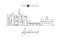 One single line drawing of Auckland city skyline, New Zealand. World historical town landscape. Best place holiday destination