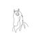 One single line drawing of beauty elegance horse head for company logo identity. Cute pony horse mammal animal symbol concept.