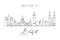 One single line drawing of Belfast city skyline, Northern Ireland. Historical landscape in the world. Best holiday destination.