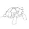 One single line drawing of big land tortoise for logo identity. Adorable creature reptile animal mascot concept for conservation